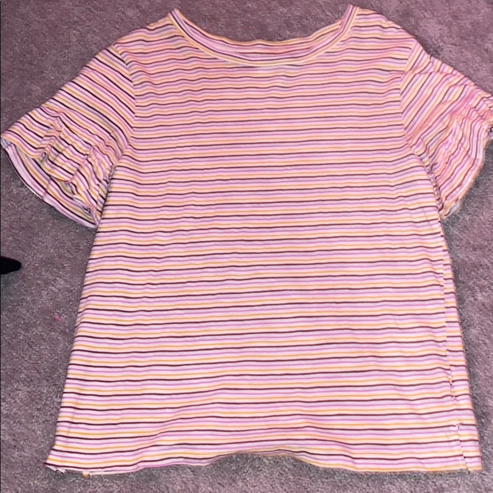 Old Navy Striped Ruffled Blouse